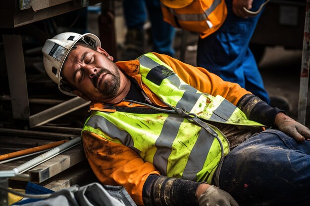 Foto lavoratore edile ferito sul posto di lavoro