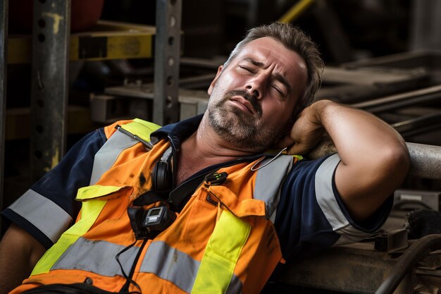 Foto lavoratore edile ferito sul posto di lavoro