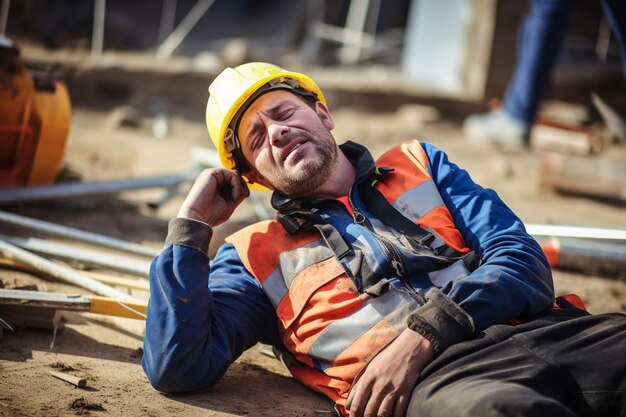 Foto lavoratore edile ferito sul posto di lavoro