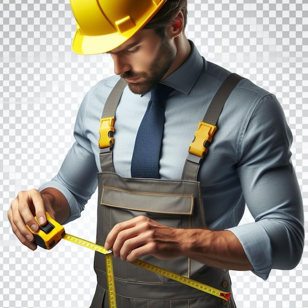 Construction Worker Isolated on Transparent Background