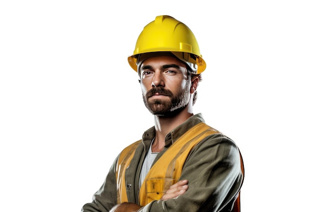 Construction worker isolated on white background