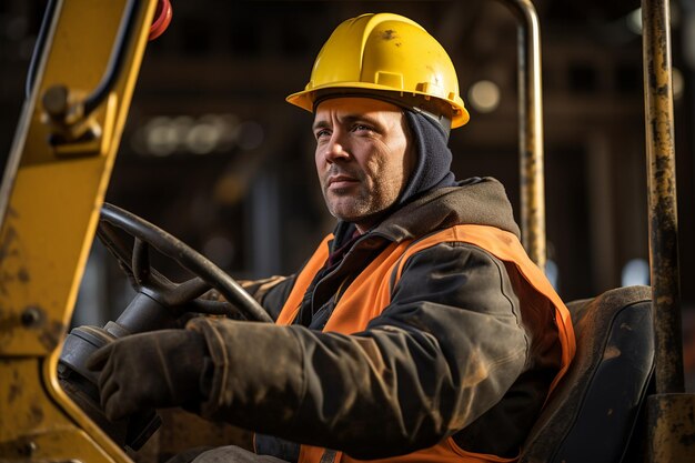 Photo construction worker in protective gear generative by ai