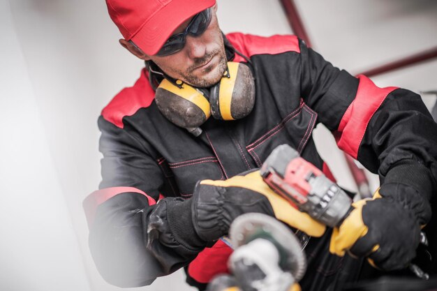 Photo construction worker with tools