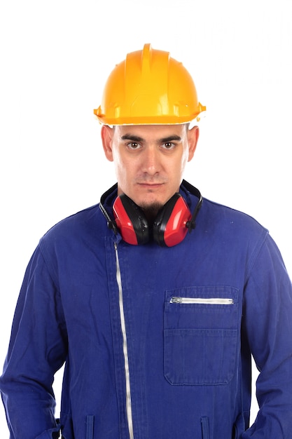 Construction worker with yellow helmet 