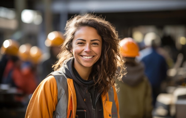 Construction worker woman standing at building site empowerment concept senior construction worker