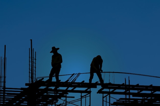 Construction worker working on a construction site 