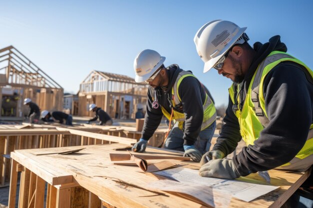 Construction Workers Framing New Home Generative AI