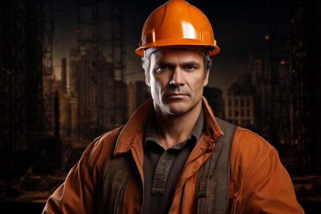 A construction workers hard hat sits on a table with other tools