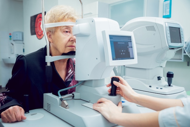 Consultation with an ophthalmologist. Medical equipment.