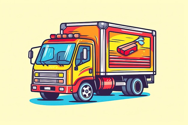 Consumer Truck Illustration Transportation illustration Generative AI