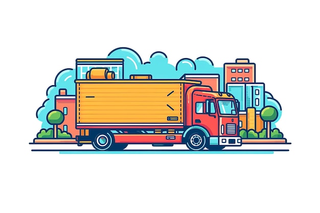 Consumer Truck Illustration Transportillustratie Generatieve AI