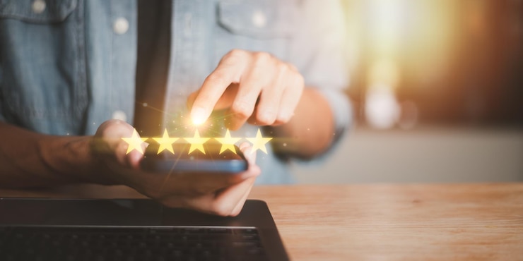 Photo consumers opinion and rated their satisfaction rate and review them online customer