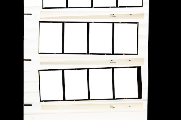 Contact sheet of medium format color film framewith white space