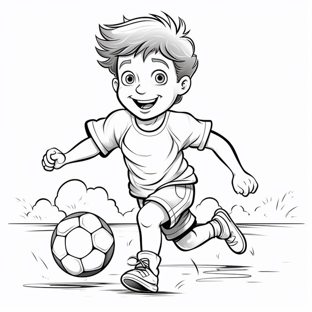 Contact Sports kid art charm cute coloring book kawaii line art