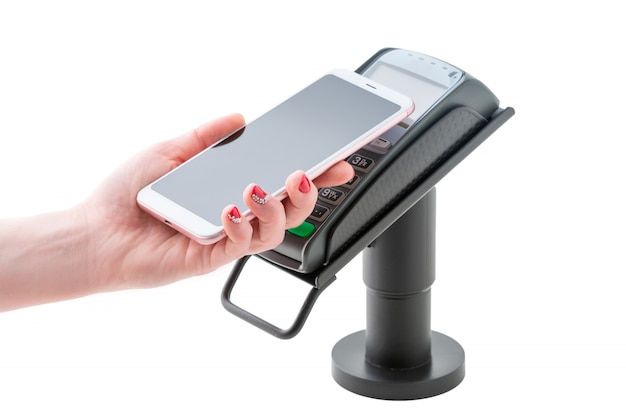 Photo contactless payment through the pos terminal