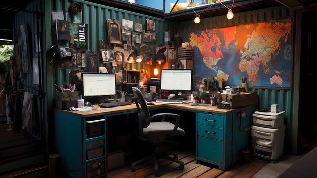 container converted into a workspace