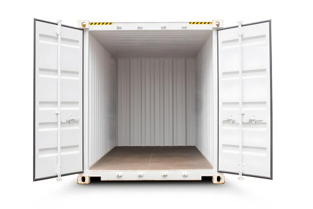 Container open door white background Neural network AI generated