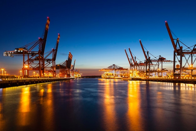 Container Terminals at Night