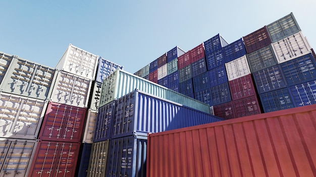 container voor verzending 3D-rendering