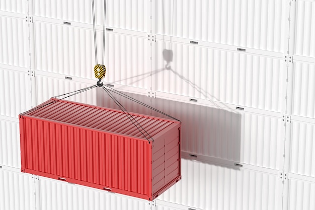 Foto container e pesologistica e trasmissione3d rendering