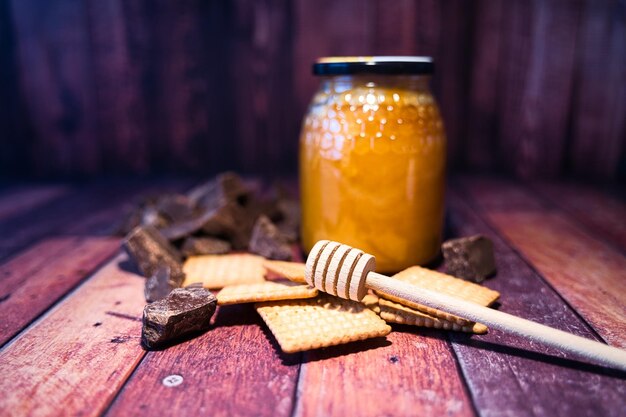 container with bee honey