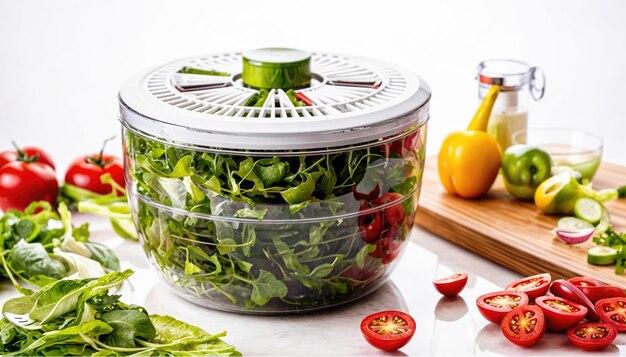 Container with Fruits and Vegetables