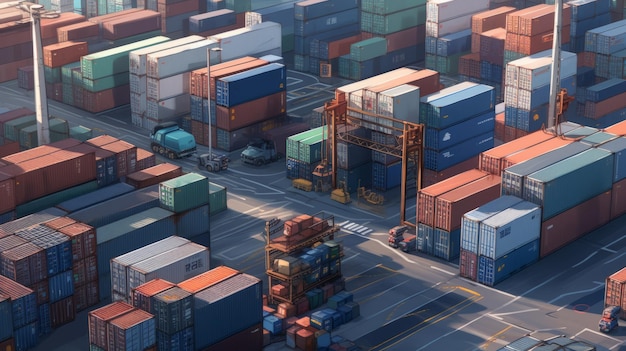 Container yard storage import export Generative AI