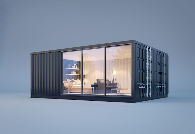 Containerhuis geïsoleerd op background