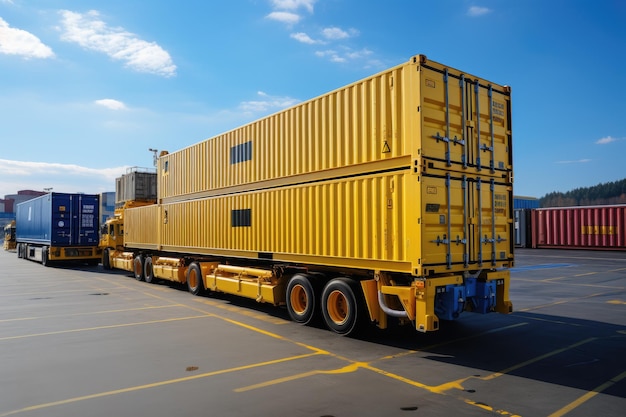 Containers Ladingschip bij logistiek knooppunt Generatieve AI