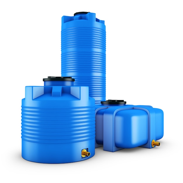 Containers voor water van verschillende vormen
