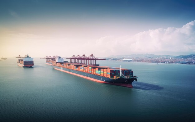 Containerschip dat de haven verlaat Generatieve AI