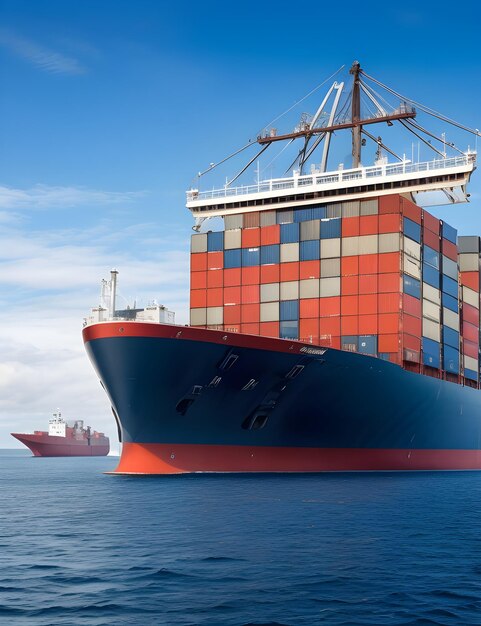 Containerschip dat vervoer generatief verricht door ai