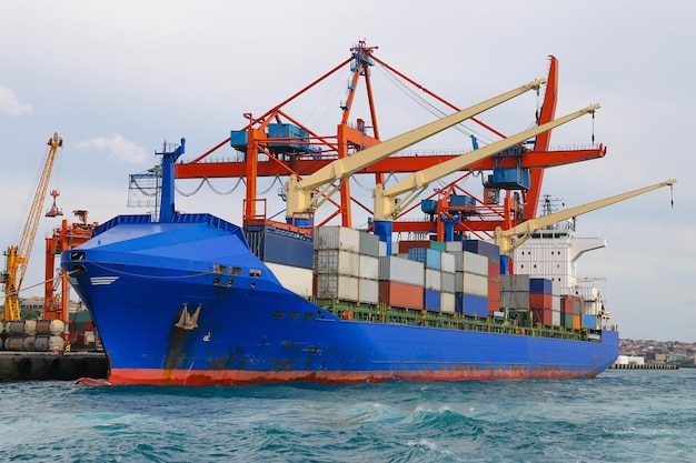 Containerschip in haven