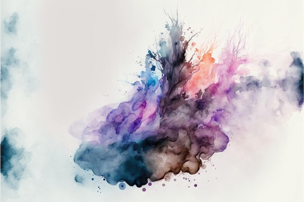Contemporary abstract colorful smoke ink in the shape