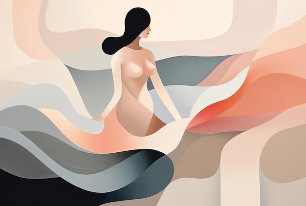 contemporary abstract painting of a woman in abstract style