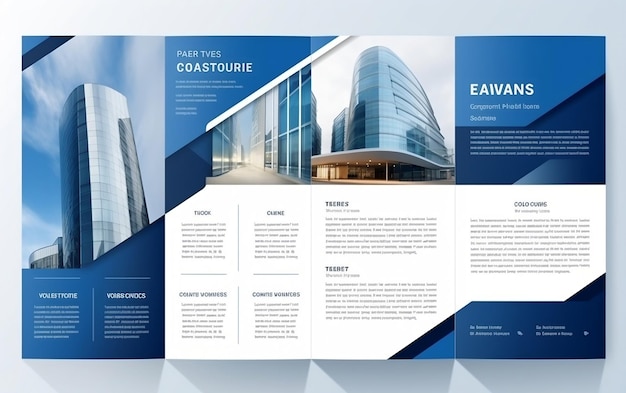 Photo contemporary architecture brochure template and banner design generative ai