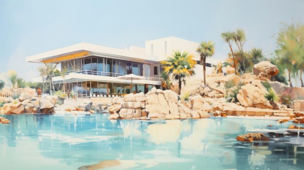 Photo contemporary australian landscapes the palm springs house by daniel carroll