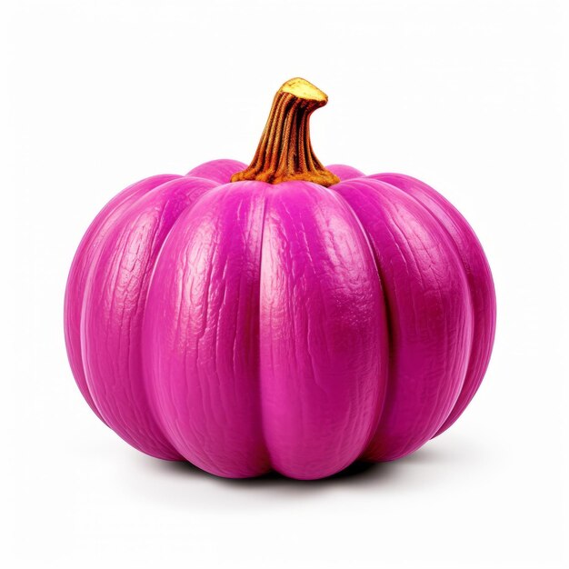 Contemporary Candycoated Magenta Pumpkin On White Background