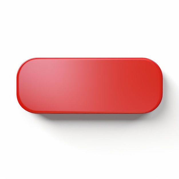 Photo contemporary candycoated red button on white background