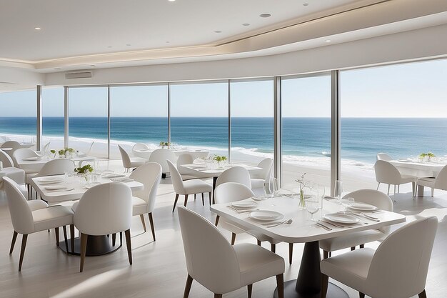 Contemporary Coastal Dining Oceanfront Views Minimalist Luxury Seaside Gastronomy