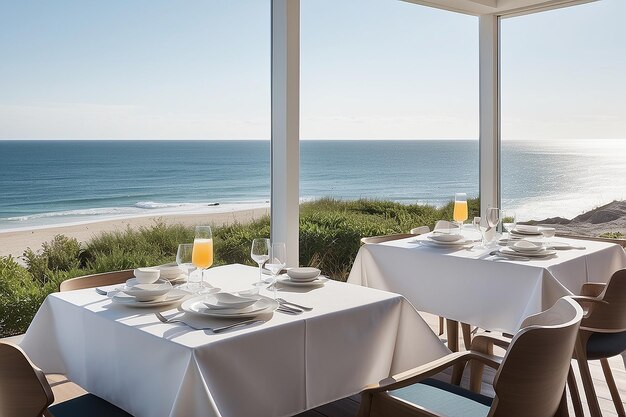 Contemporary Coastal Dining Oceanfront Views Minimalist Luxury Seaside Gastronomy