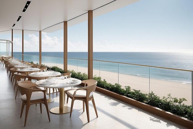 Contemporary Coastal Dining Oceanfront Views Minimalist Luxury Seaside Gastronomy