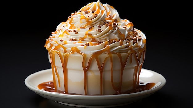 Contemporary Coffee Elegance Caramel SyrupTopped Cup with Whipped Cream