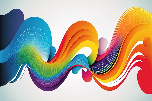 Contemporary colorful decorative wave background