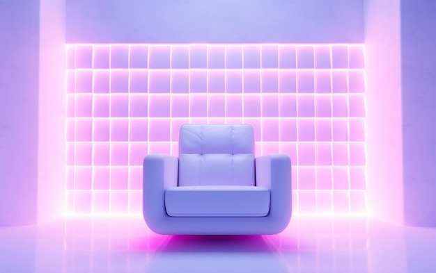 Contemporary comfort interior with armchair and white wall generative ai