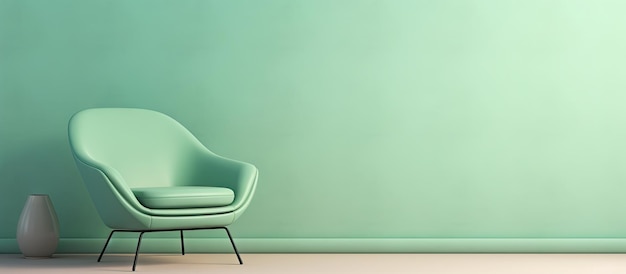 Фото Современный дизайнерский кресло с зеленым оттенком на изолированном пастельном фоне копирование пространства