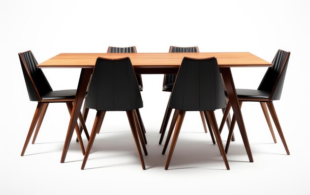 Photo contemporary dining scandinavian table and chairs. generative ai