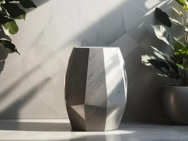 Contemporary Elegance Modern Geometric Gray Granite Stone