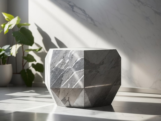 Contemporary Elegance Modern Geometric Gray Granite Stone