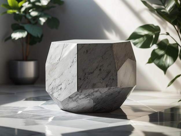 Contemporary Elegance Modern Geometric Gray Granite Stone